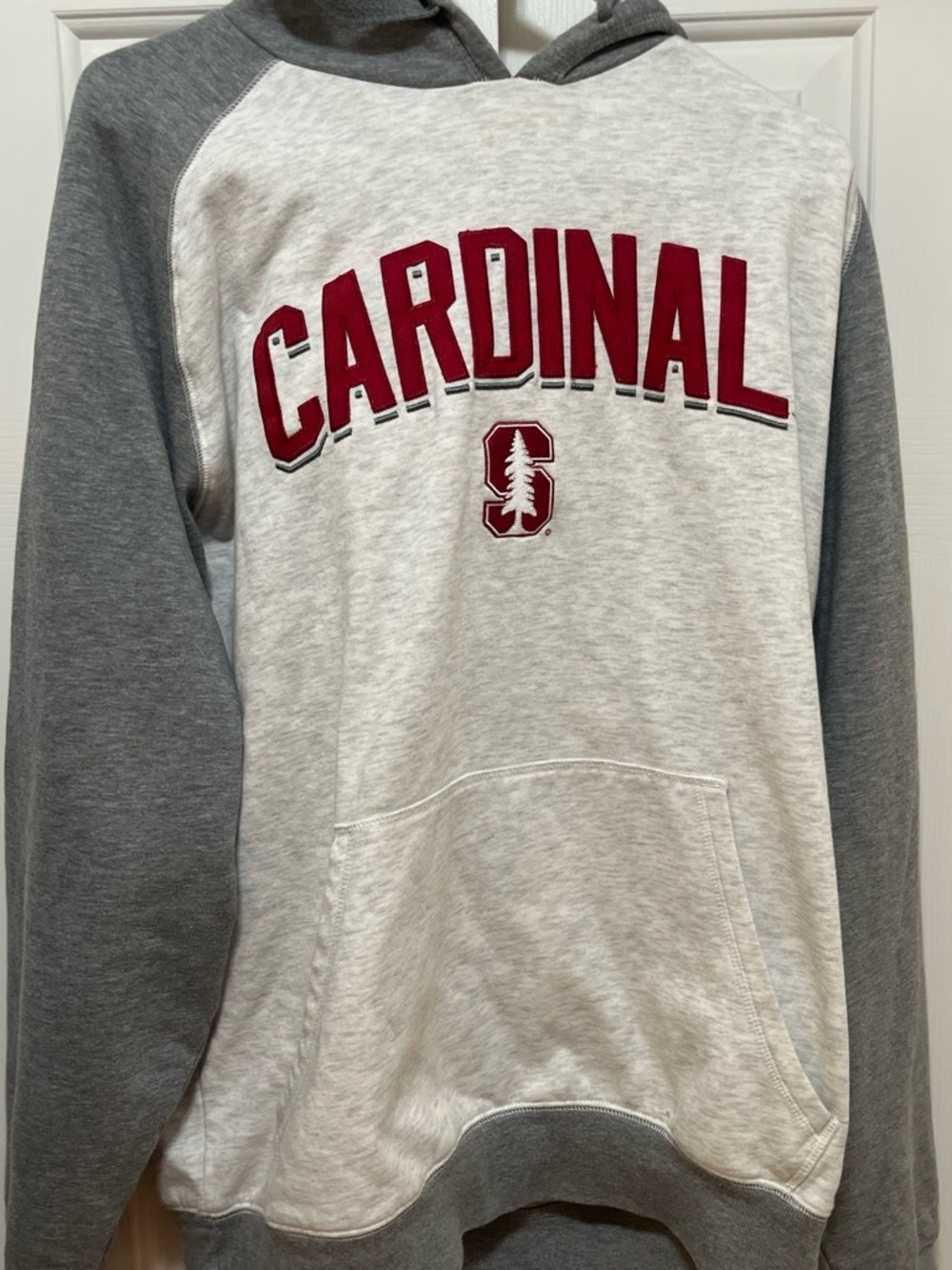 Champion Gray & Heathered White 'CARDINAL' Hooded Sweatshirt